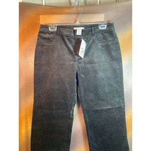 CABI Straight Leg Velvet‎ Jean Style Pants Mid Rise Regular Fit Black Size 10